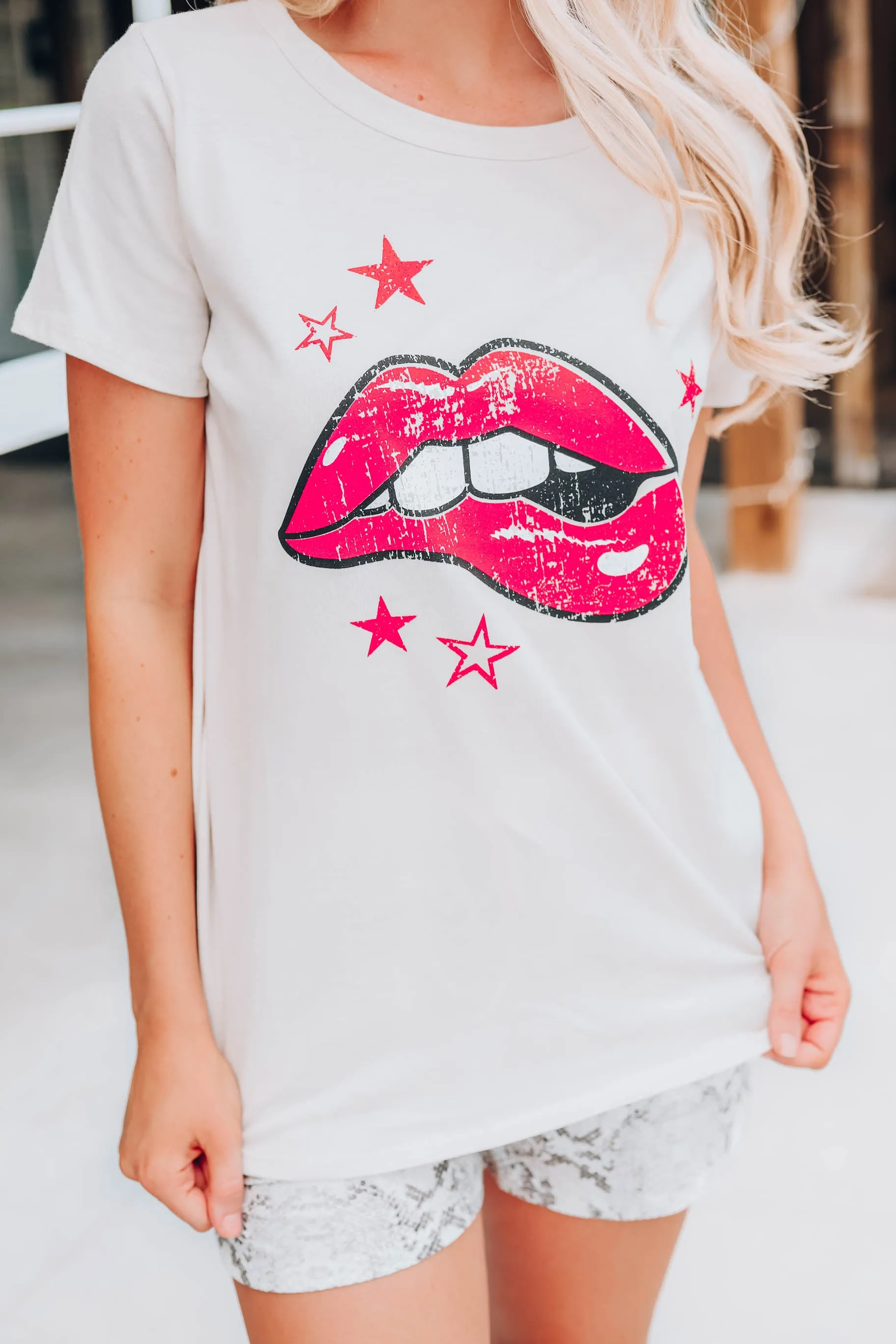 Stone Red Lippy Graphic Tee