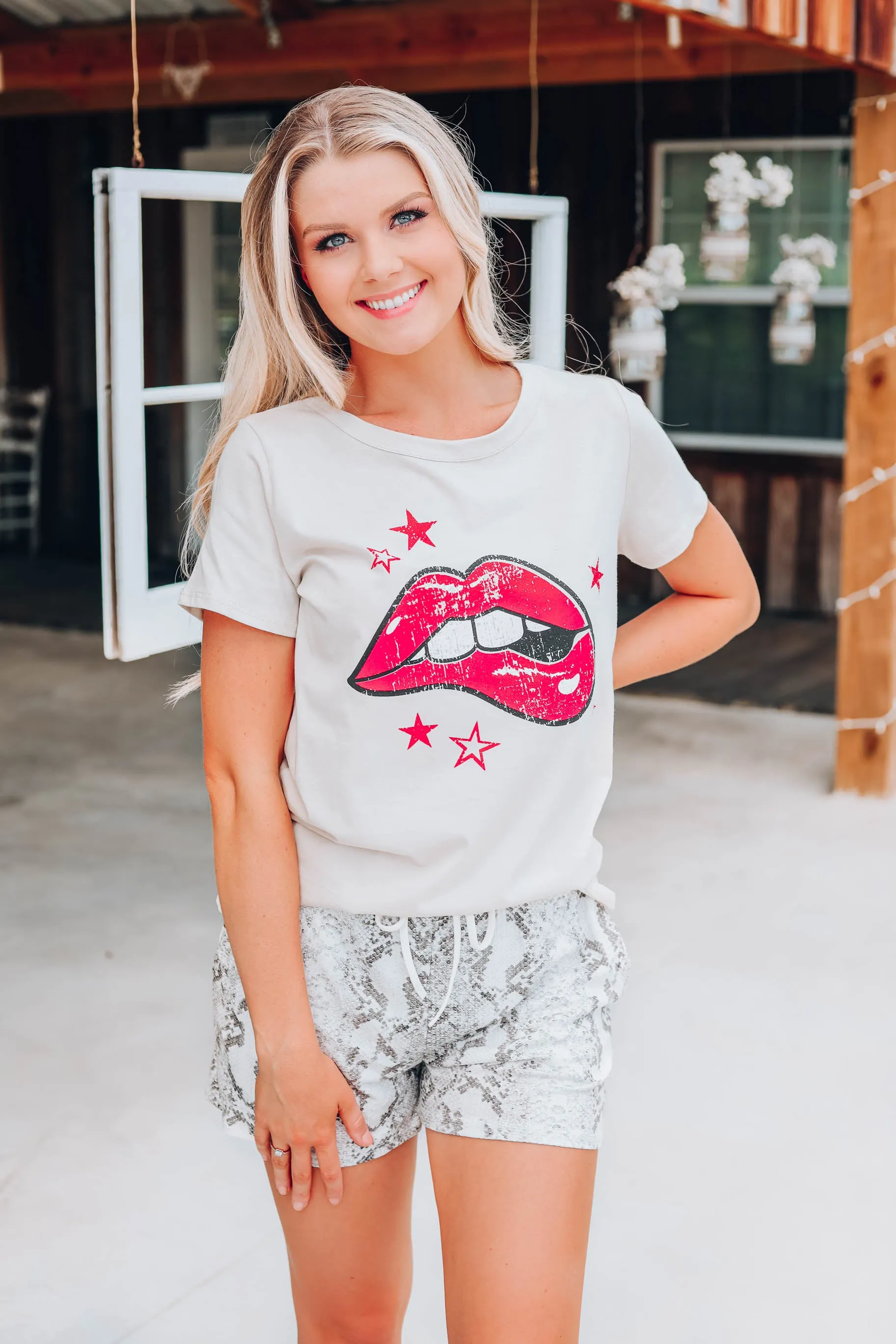 Stone Red Lippy Graphic Tee
