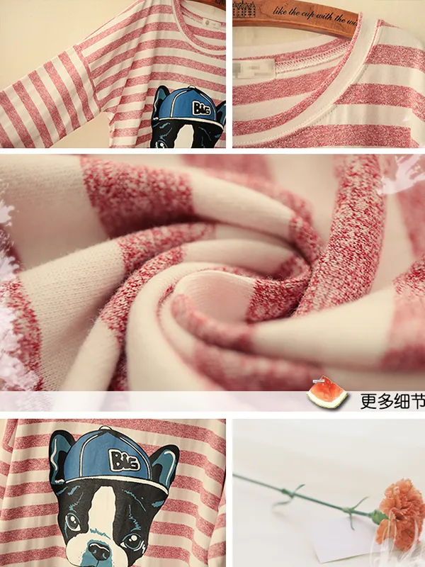 striped bulldog long-sleeve top