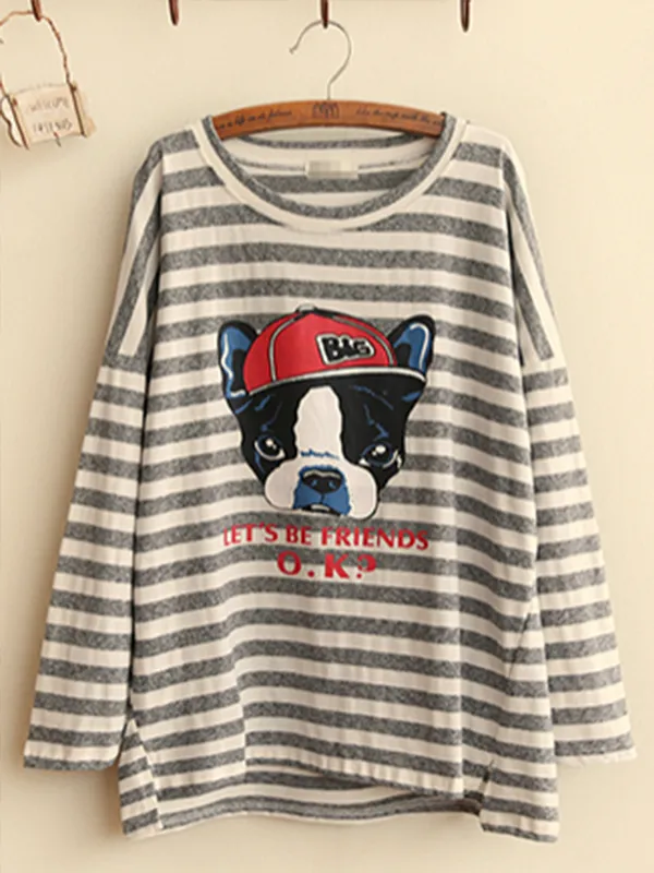 striped bulldog long-sleeve top