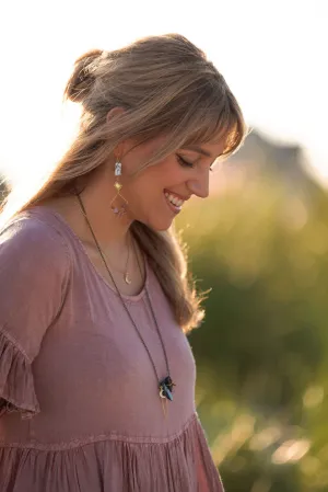 Sunstone Howlite Suns  - 14k Earring Hooks.
