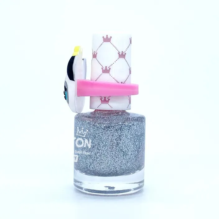 Suyon Peel Off Kids Nail Polish - Panda, Glitter Silver