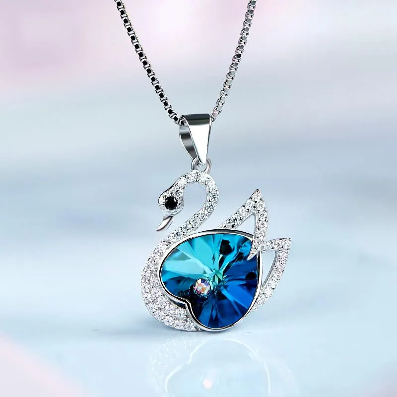 Swan Lake Animal Designed Pendant Necklace