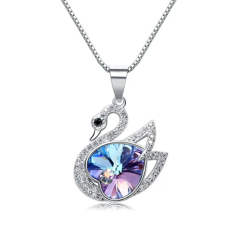Swan Lake Animal Designed Pendant Necklace