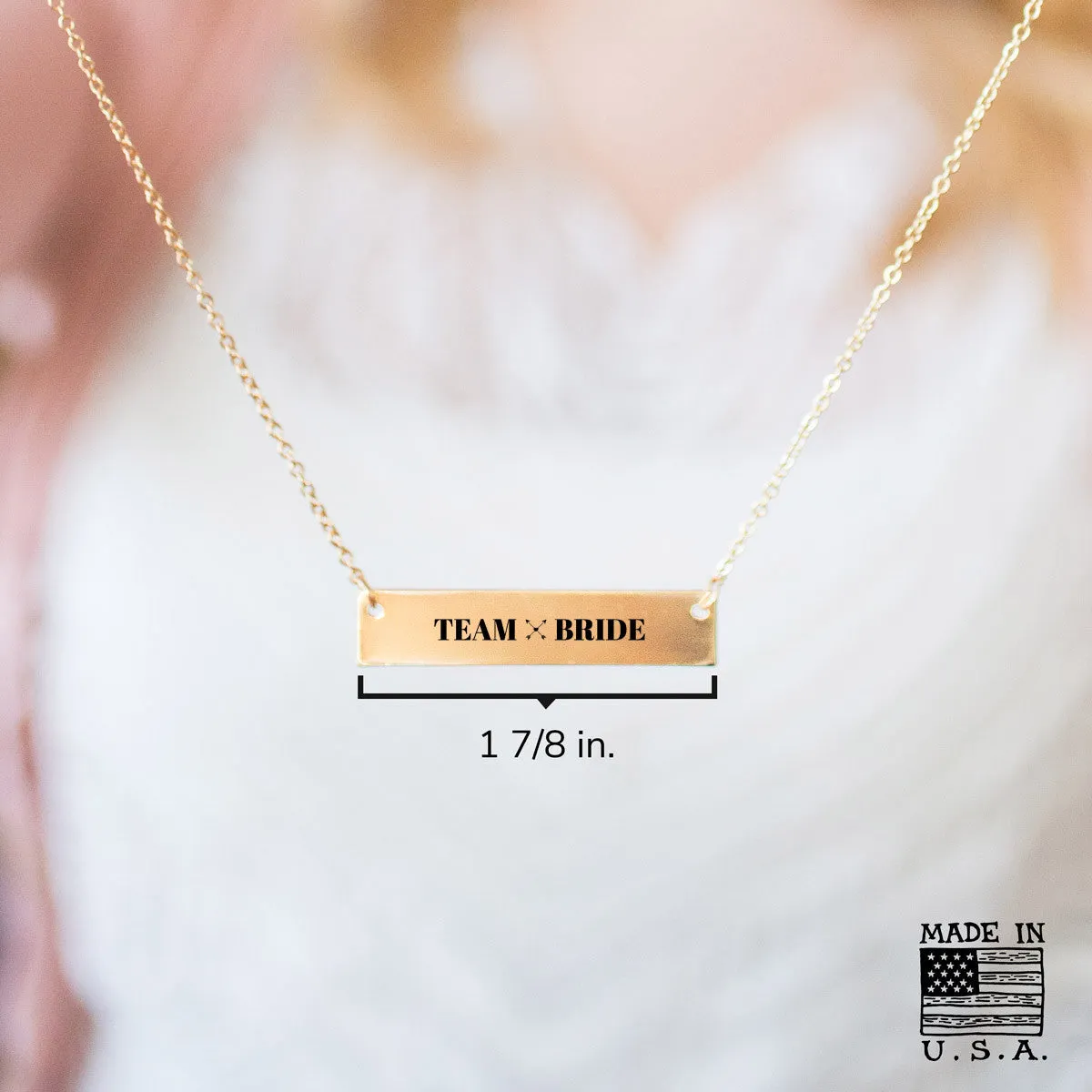 Team Bride Gold / Silver Bar Necklace
