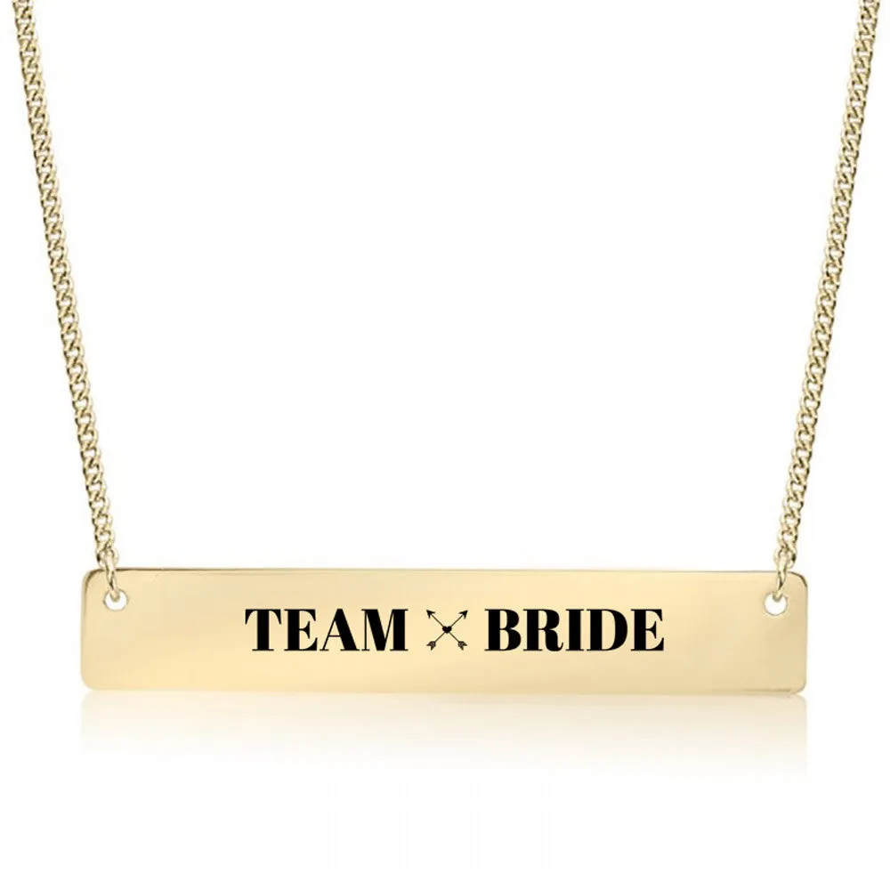 Team Bride Gold / Silver Bar Necklace
