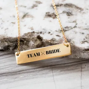 Team Bride Gold / Silver Bar Necklace