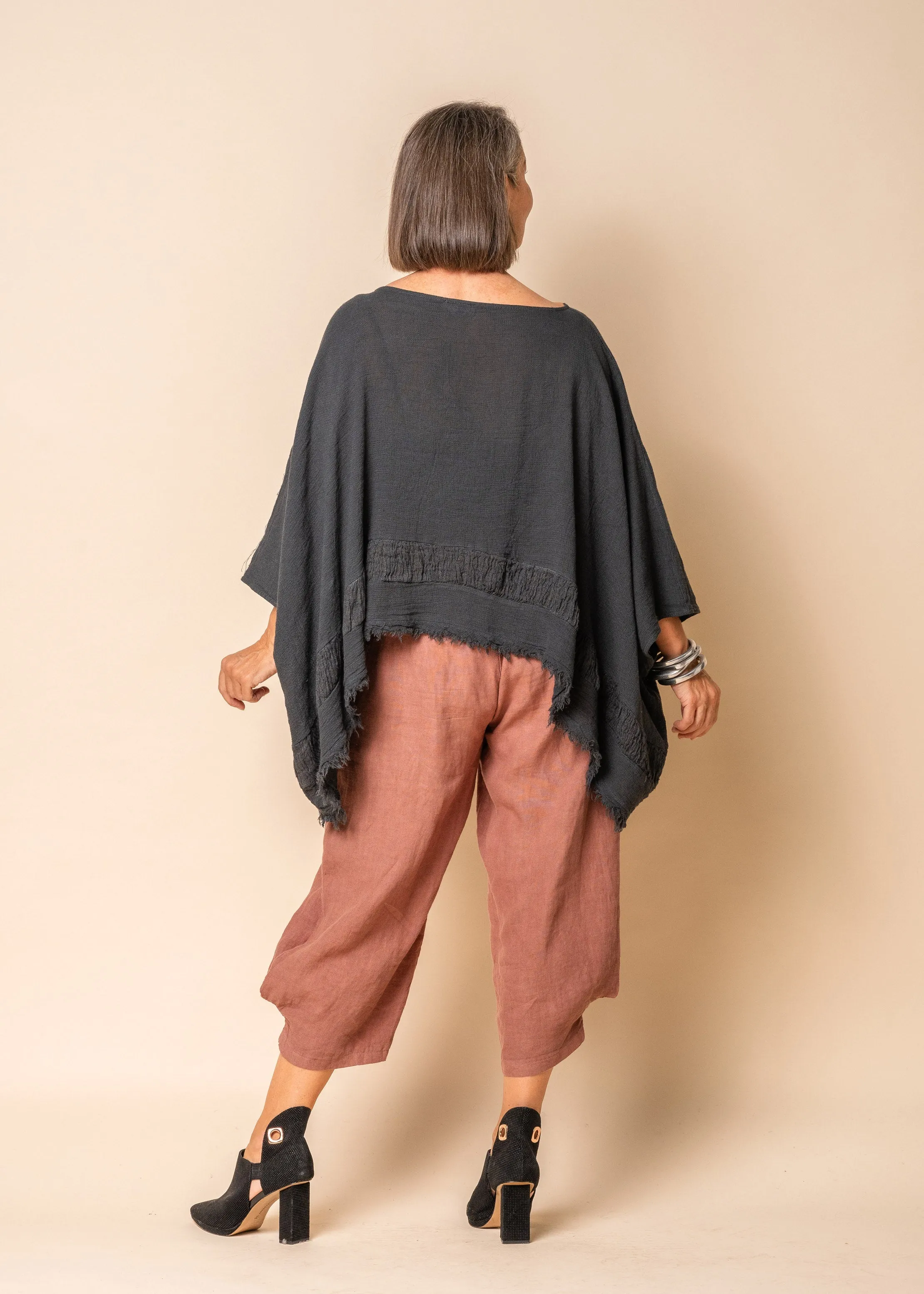 Teegan Linen Top in Granite