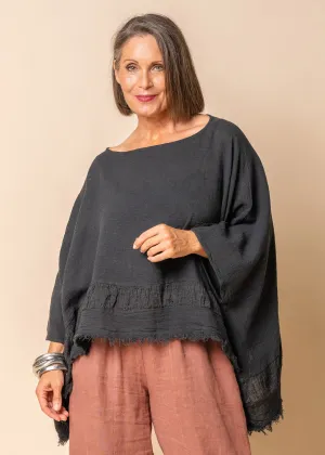 Teegan Linen Top in Granite