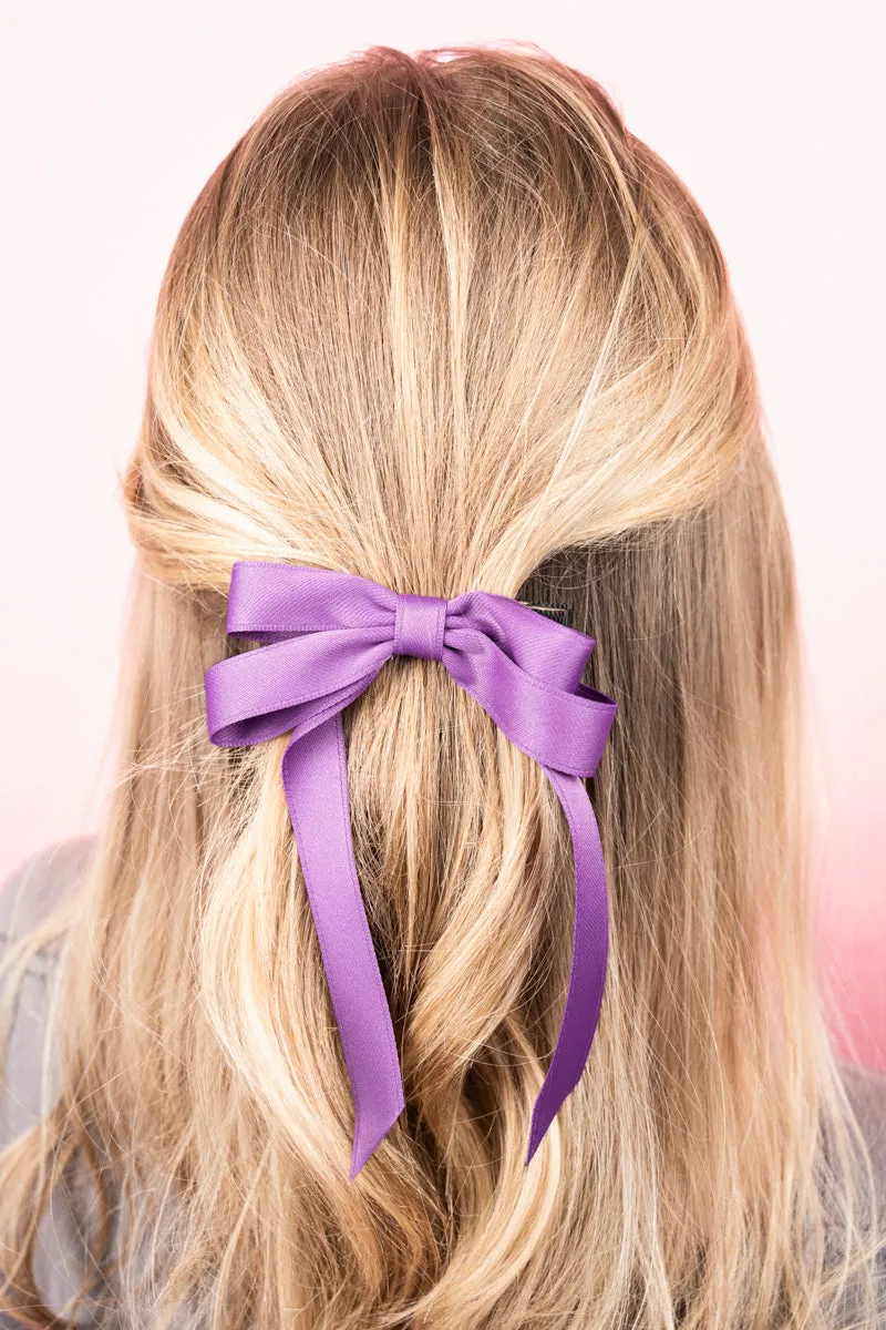 The Brielle Lavender Hair Bow Barrette