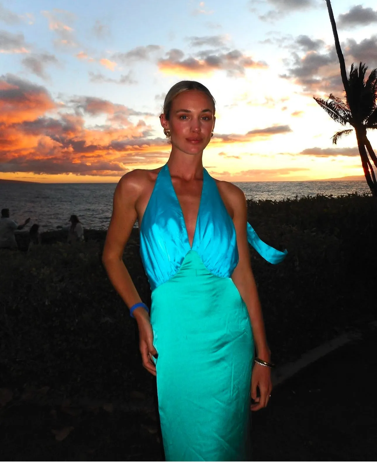 The Wolf Gang - Oahu Slip dress in Aquamarine
