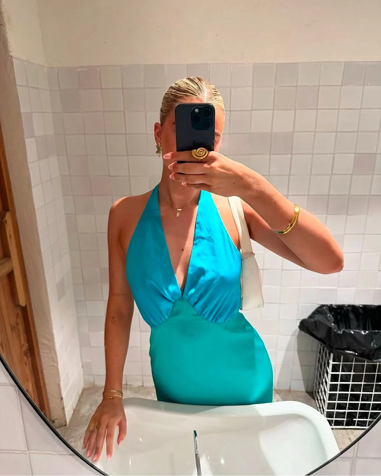 The Wolf Gang - Oahu Slip dress in Aquamarine