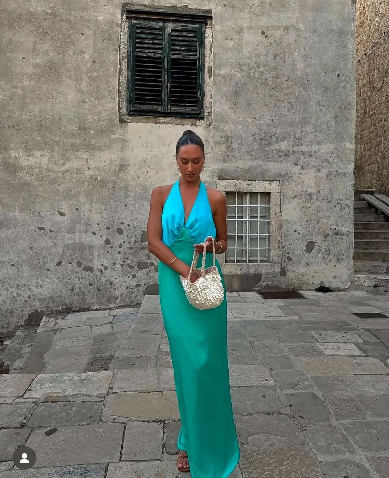The Wolf Gang - Oahu Slip dress in Aquamarine