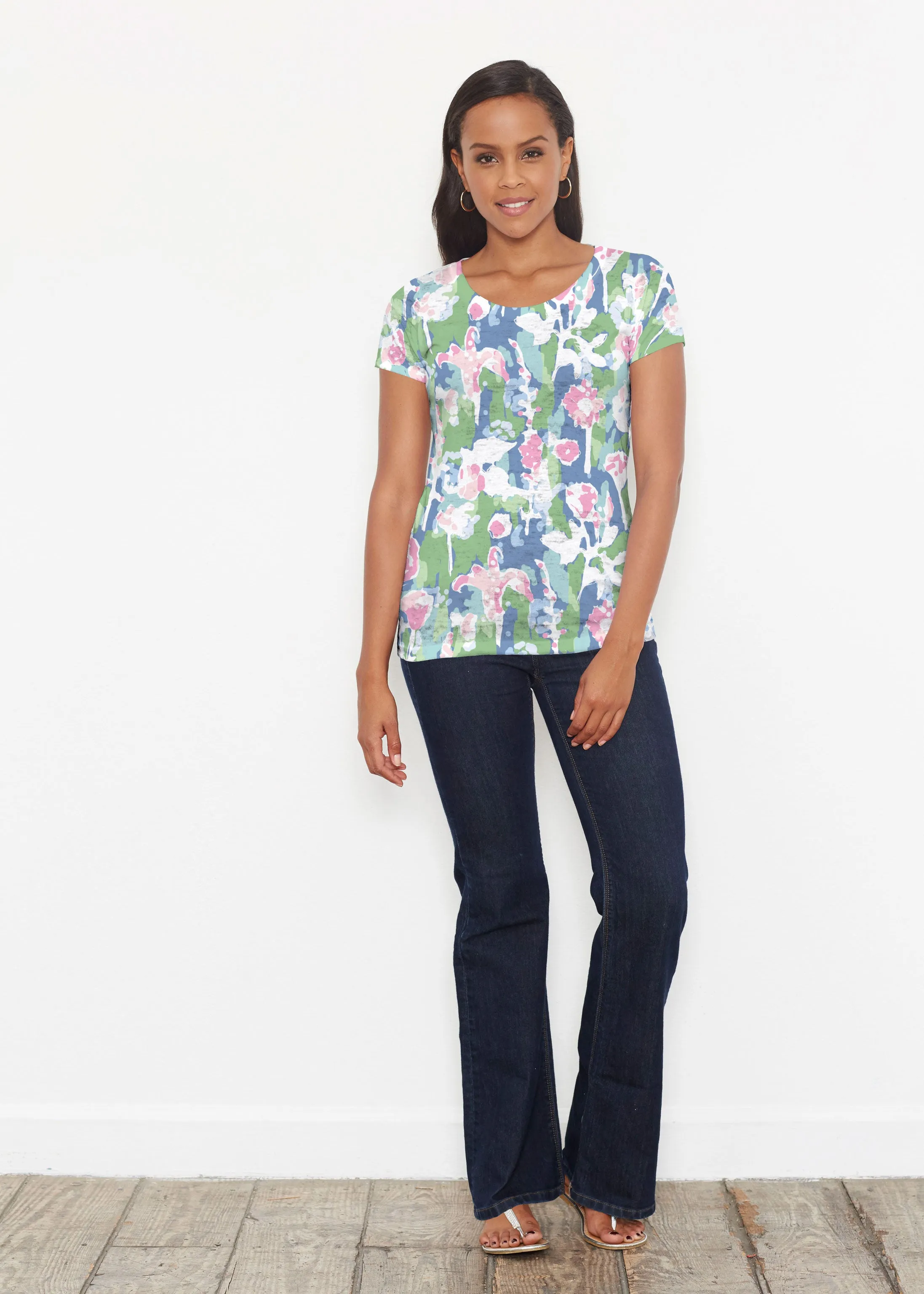 Tiptoe Tulips (20416) ~ Short Sleeve Scoop Shirt