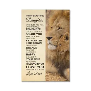 To My Daughter, I Believe in You, Love Dad | Canvas Wall Art