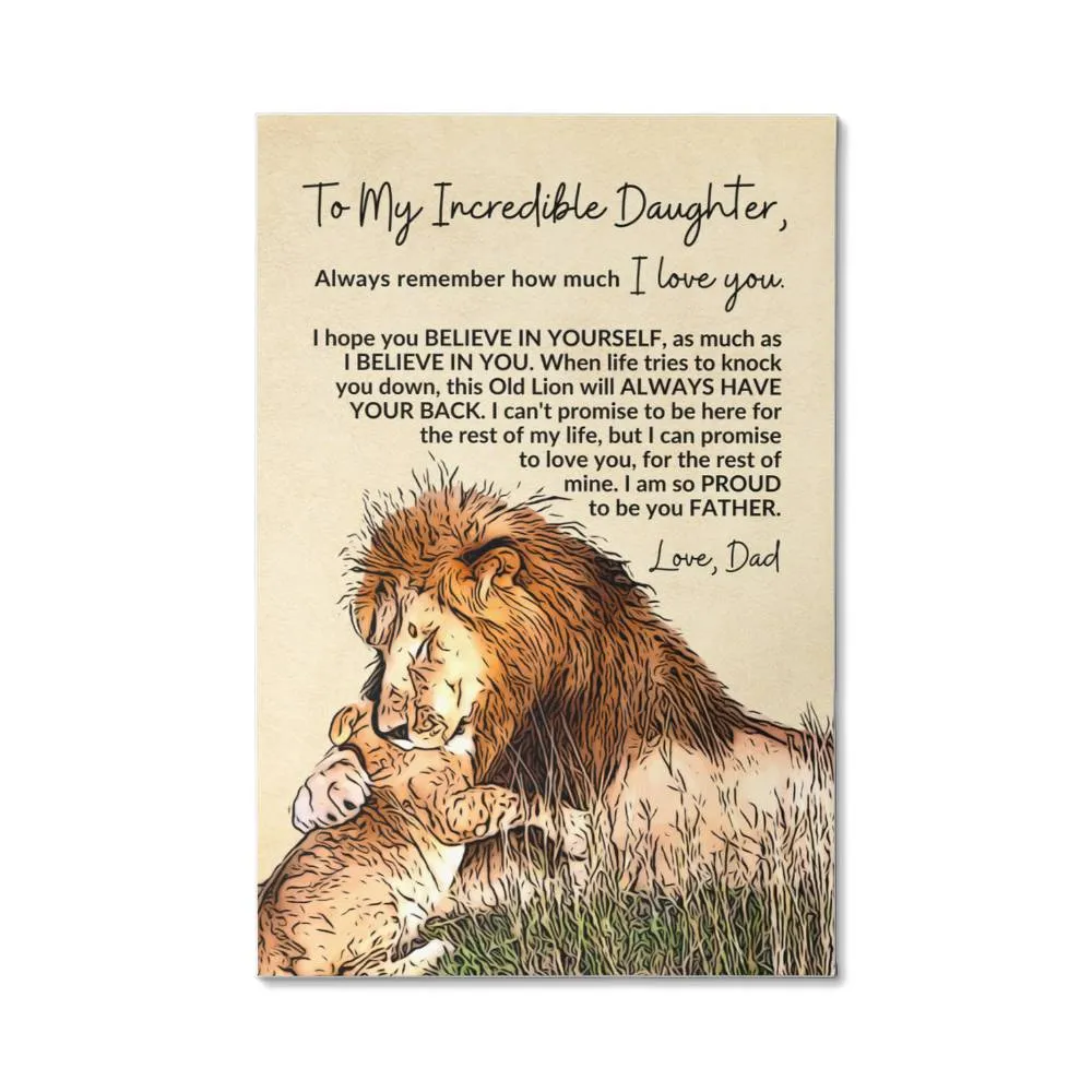 To My Daughter, Proud To Be Your Father | Canvas Wall Art
