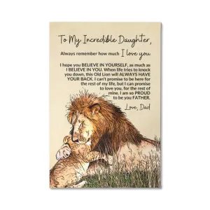 To My Daughter, Proud To Be Your Father | Canvas Wall Art