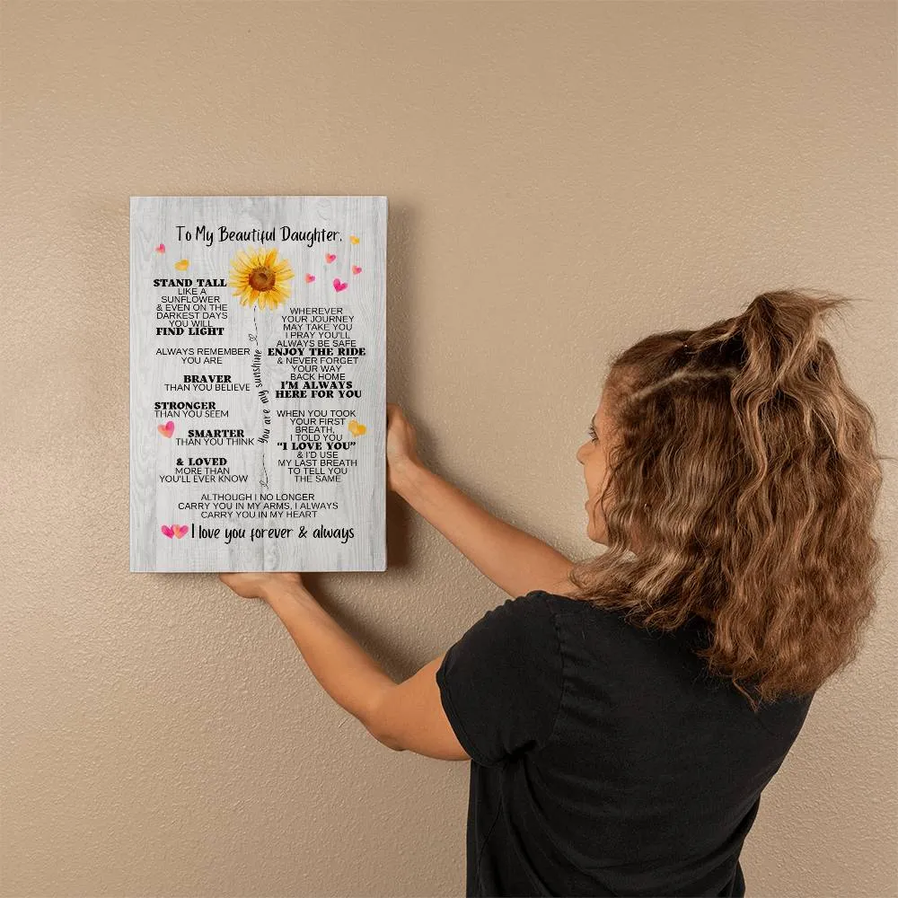 To My Daughter | You Are My Sunshine | Canvas Wall Art