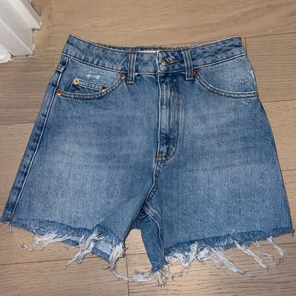 TOPSHOP High Waist Cutoff Denim Shorts