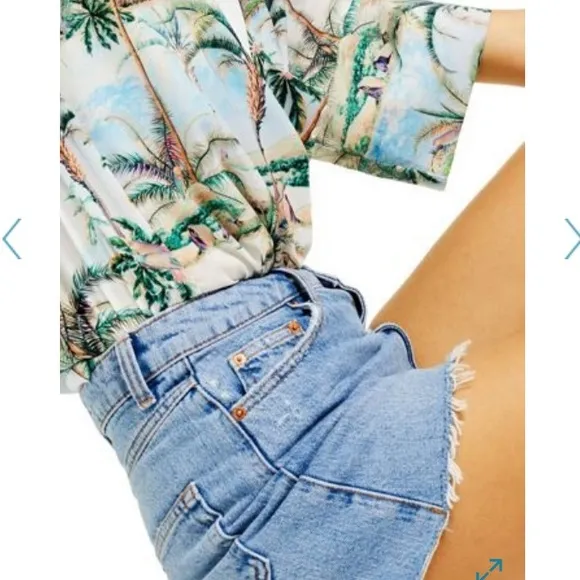 TOPSHOP High Waist Cutoff Denim Shorts