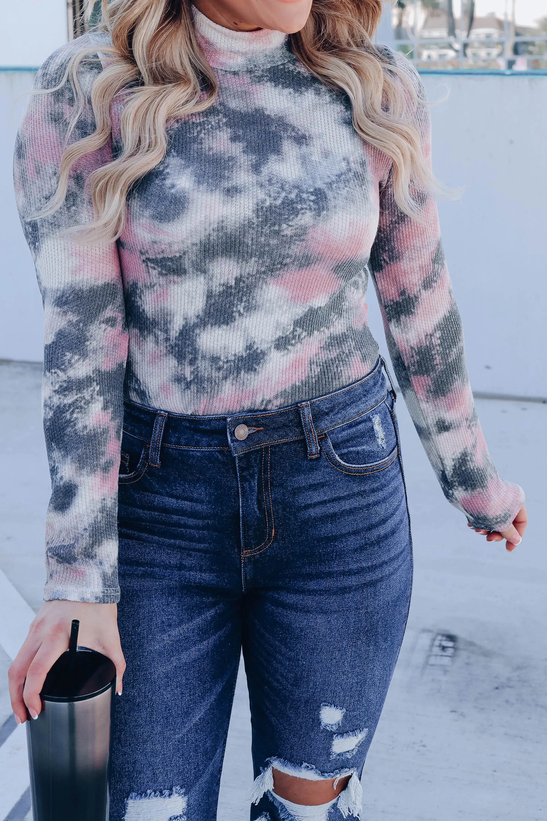 Trina Tie-Dye Mock Neck Top