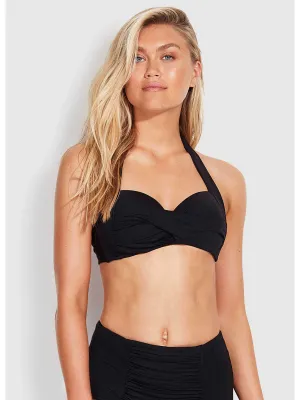 Twist Soft Cup Halter Black