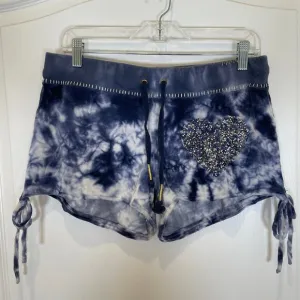 Twisted Heart Vintage 2000's Y2K Velvet Shorts Beaded Embellished Tie Dye M