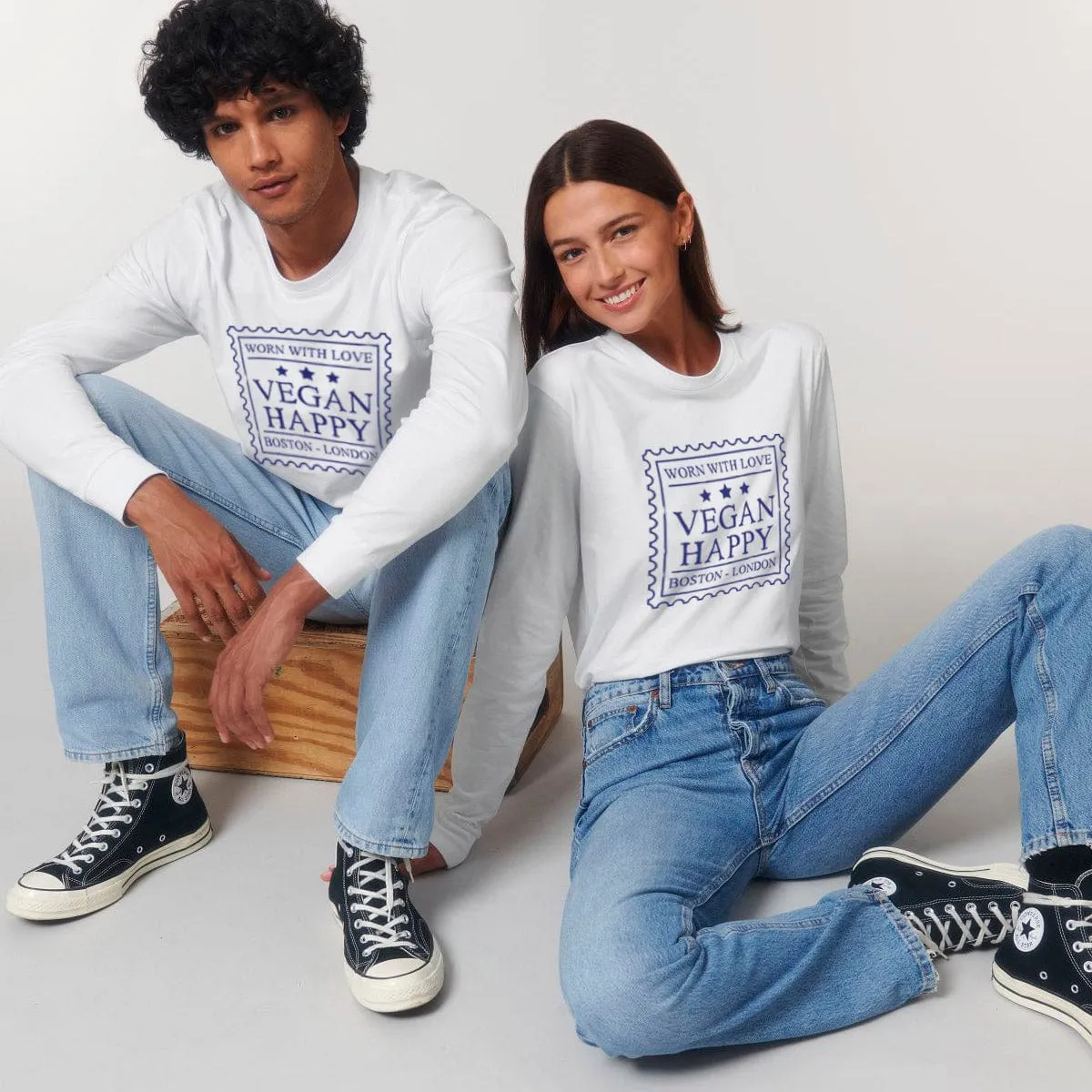 Vegan Unisex 'Worn With Love' Dry Feel Long Sleeve T-Shirt | Multiple Colours