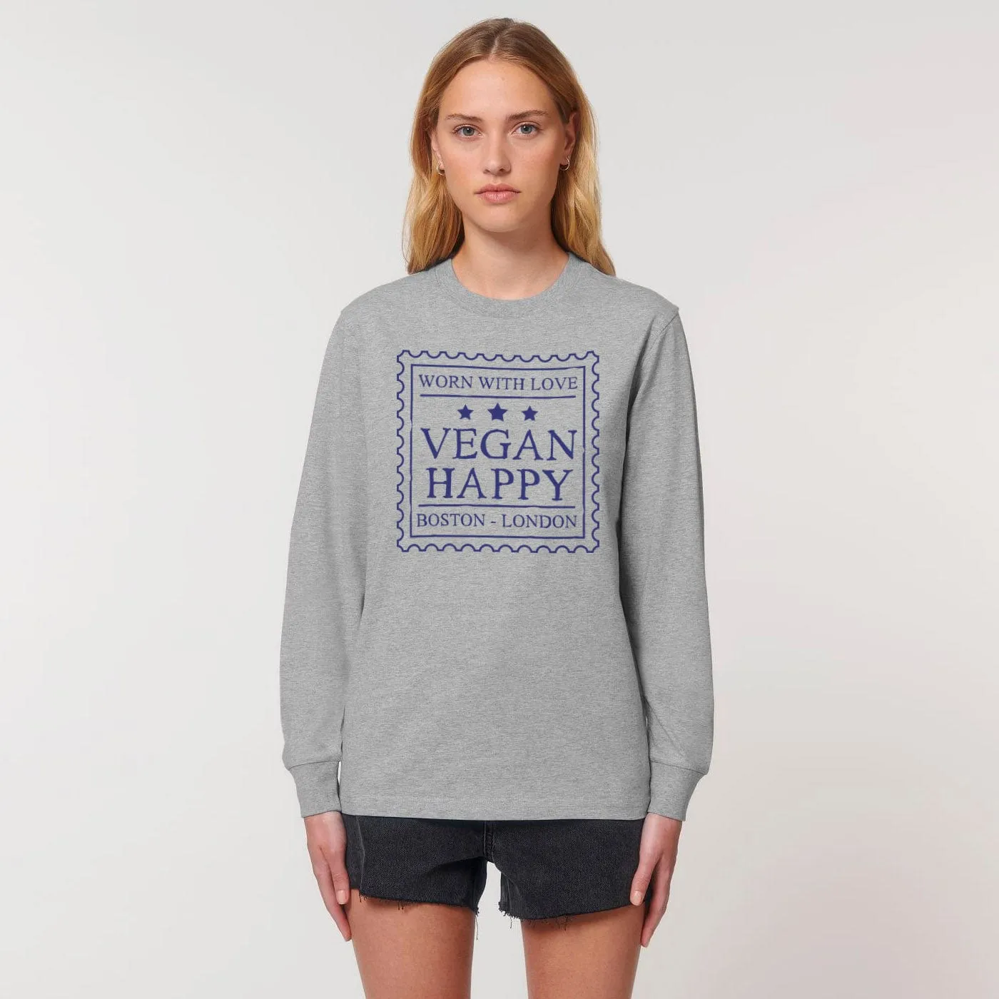 Vegan Unisex 'Worn With Love' Dry Feel Long Sleeve T-Shirt | Multiple Colours