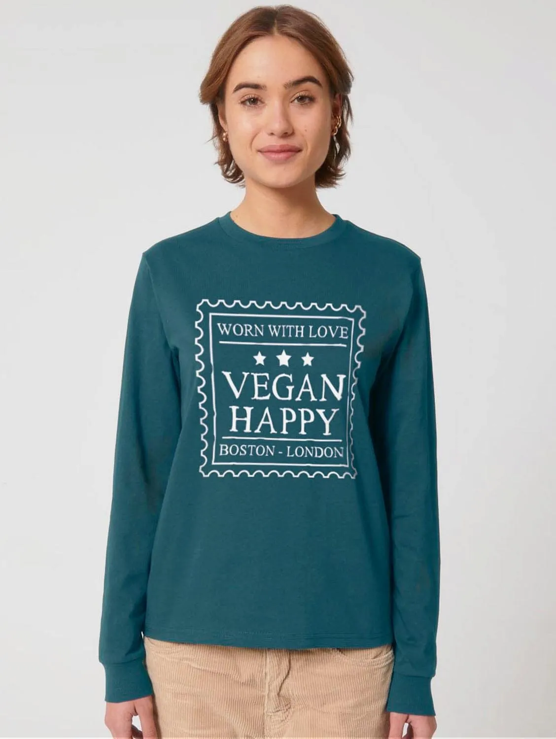 Vegan Unisex 'Worn With Love' Dry Feel Long Sleeve T-Shirt | Multiple Colours
