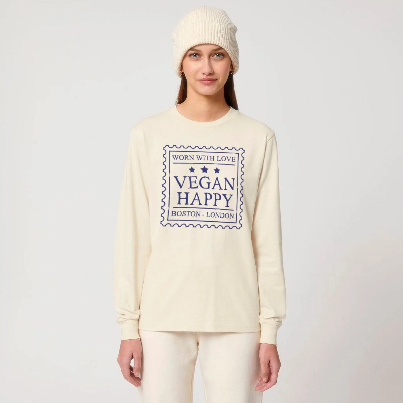 Vegan Unisex 'Worn With Love' Dry Feel Long Sleeve T-Shirt | Multiple Colours