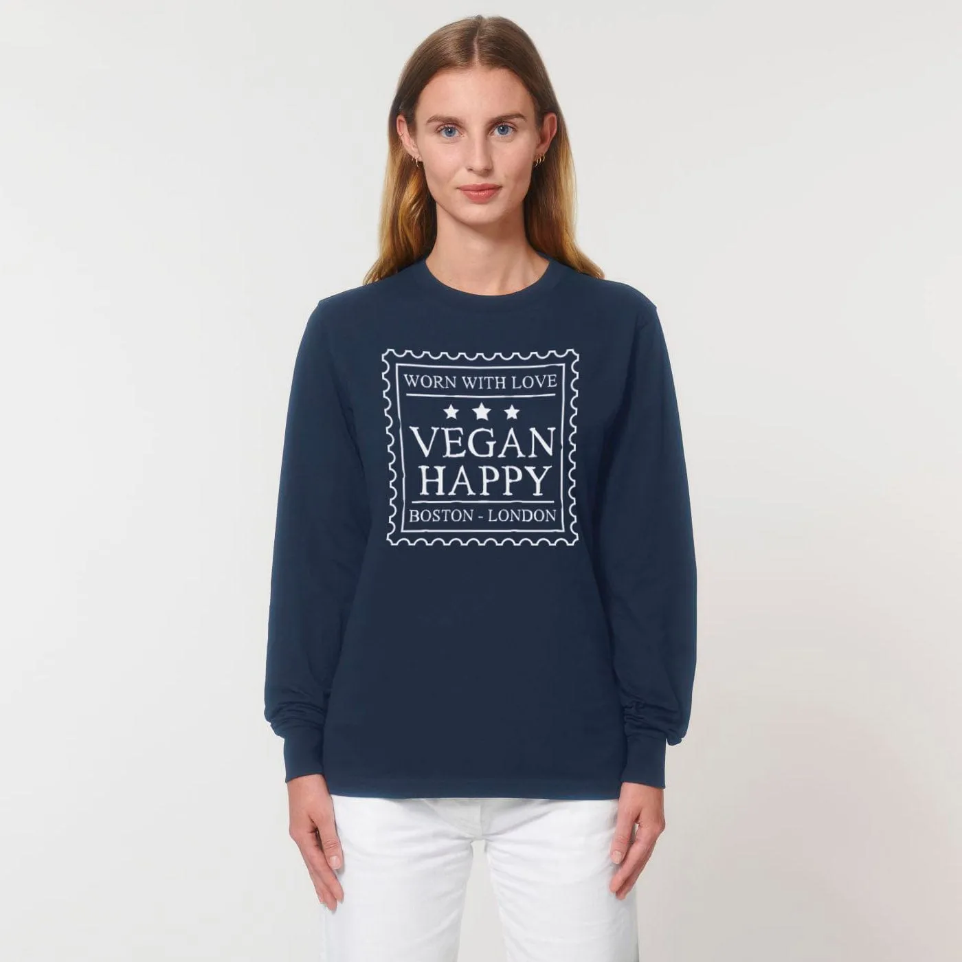 Vegan Unisex 'Worn With Love' Dry Feel Long Sleeve T-Shirt | Multiple Colours