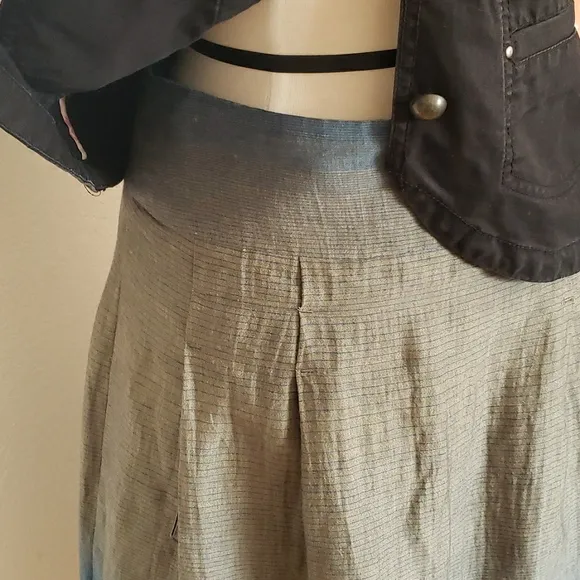 Vince Linen&amp;Cotton Pinstripe Ombré A-Line Skirt Size 4