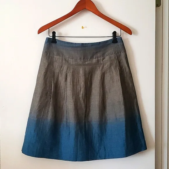 Vince Linen&amp;Cotton Pinstripe Ombré A-Line Skirt Size 4