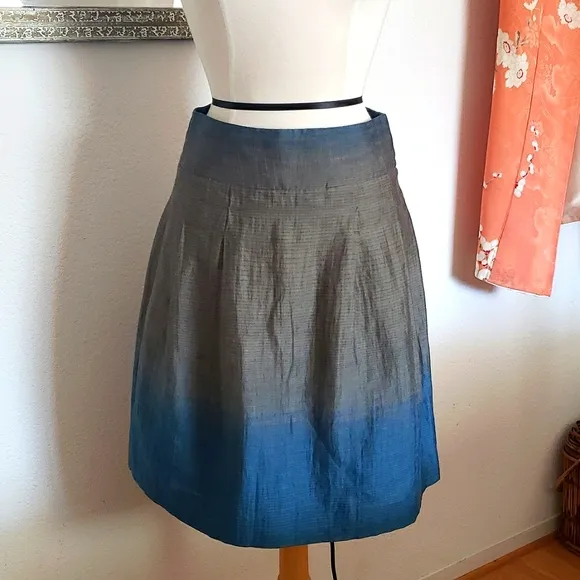 Vince Linen&amp;Cotton Pinstripe Ombré A-Line Skirt Size 4