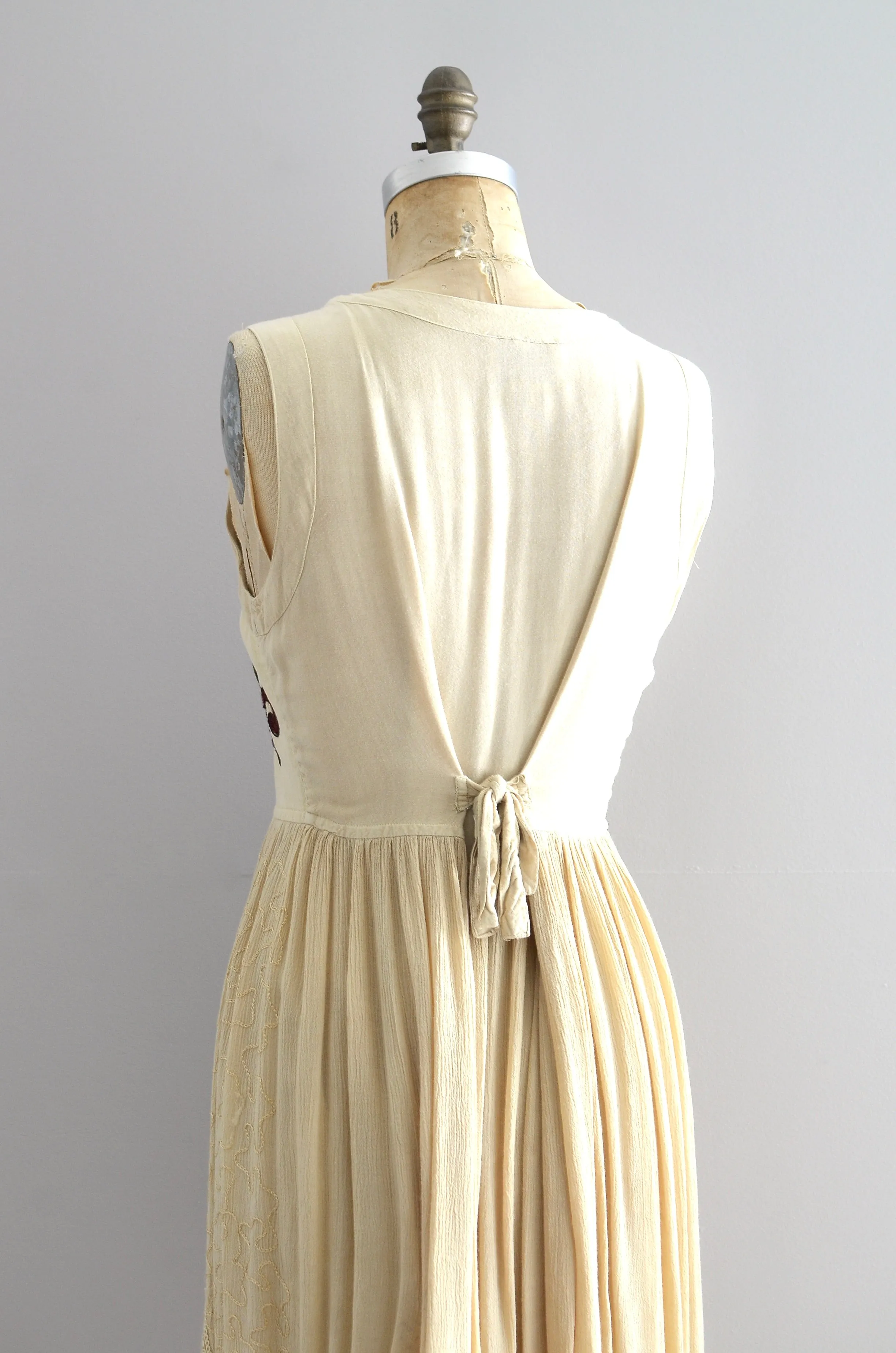 Vintage 90s Embroidered Gauze Dress