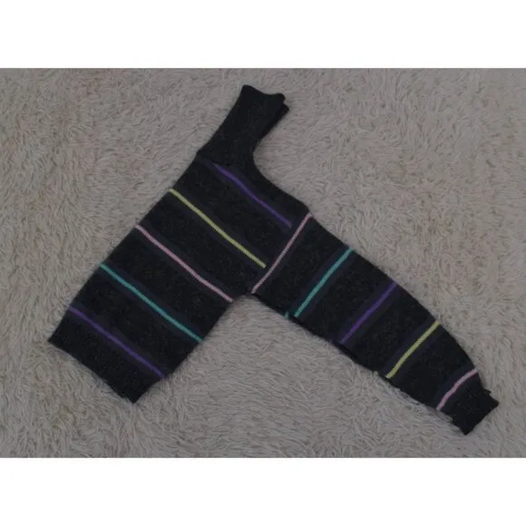 Vintage 90s Gray Striped Acrylic/Nylon Turtleneck Sweater size S