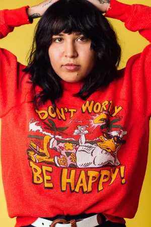 Vintage 90's Red Duck Graphic Pullover Sweatshirt | M