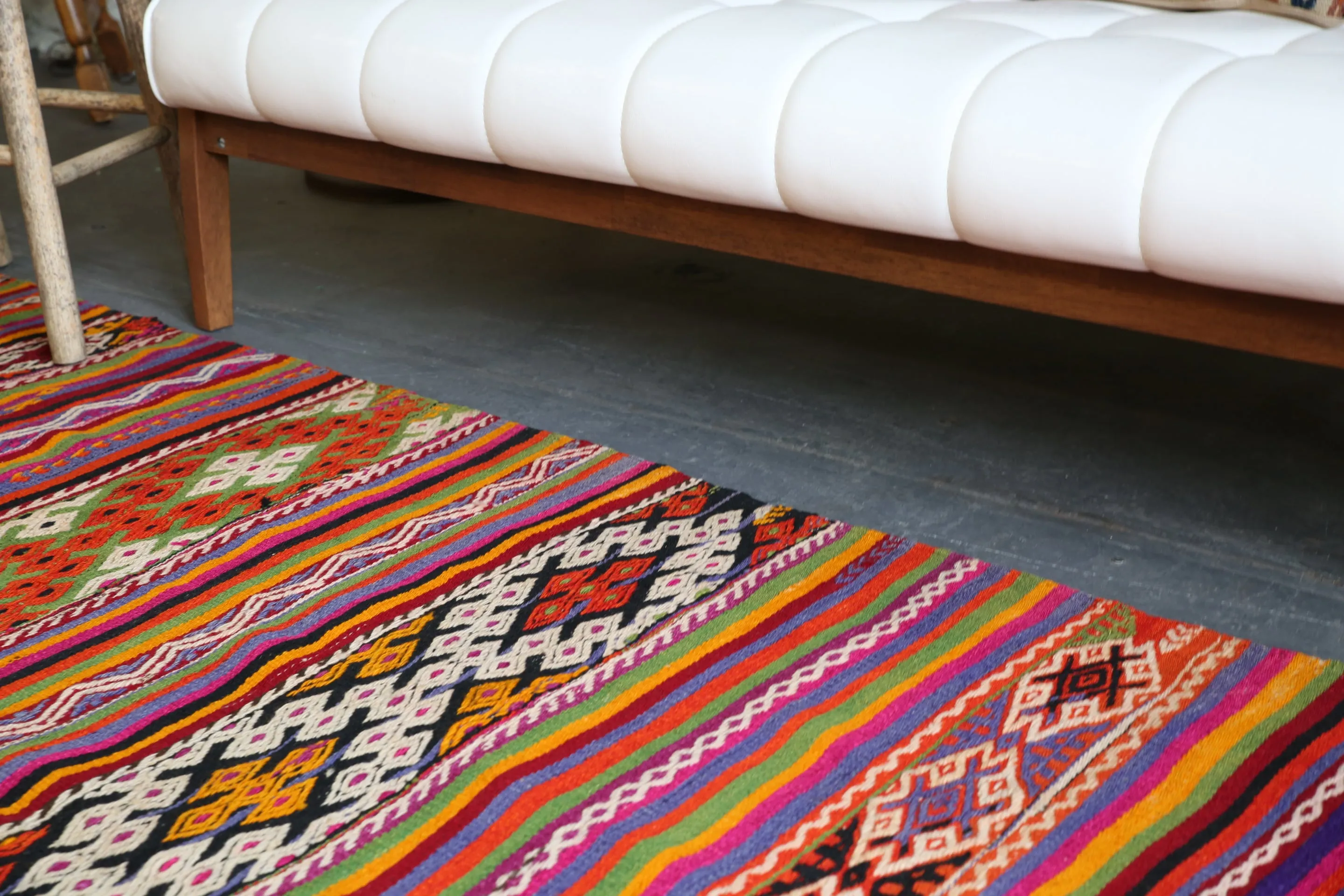 Vintage Anatolian Kilim 4.6ftx8.2ft