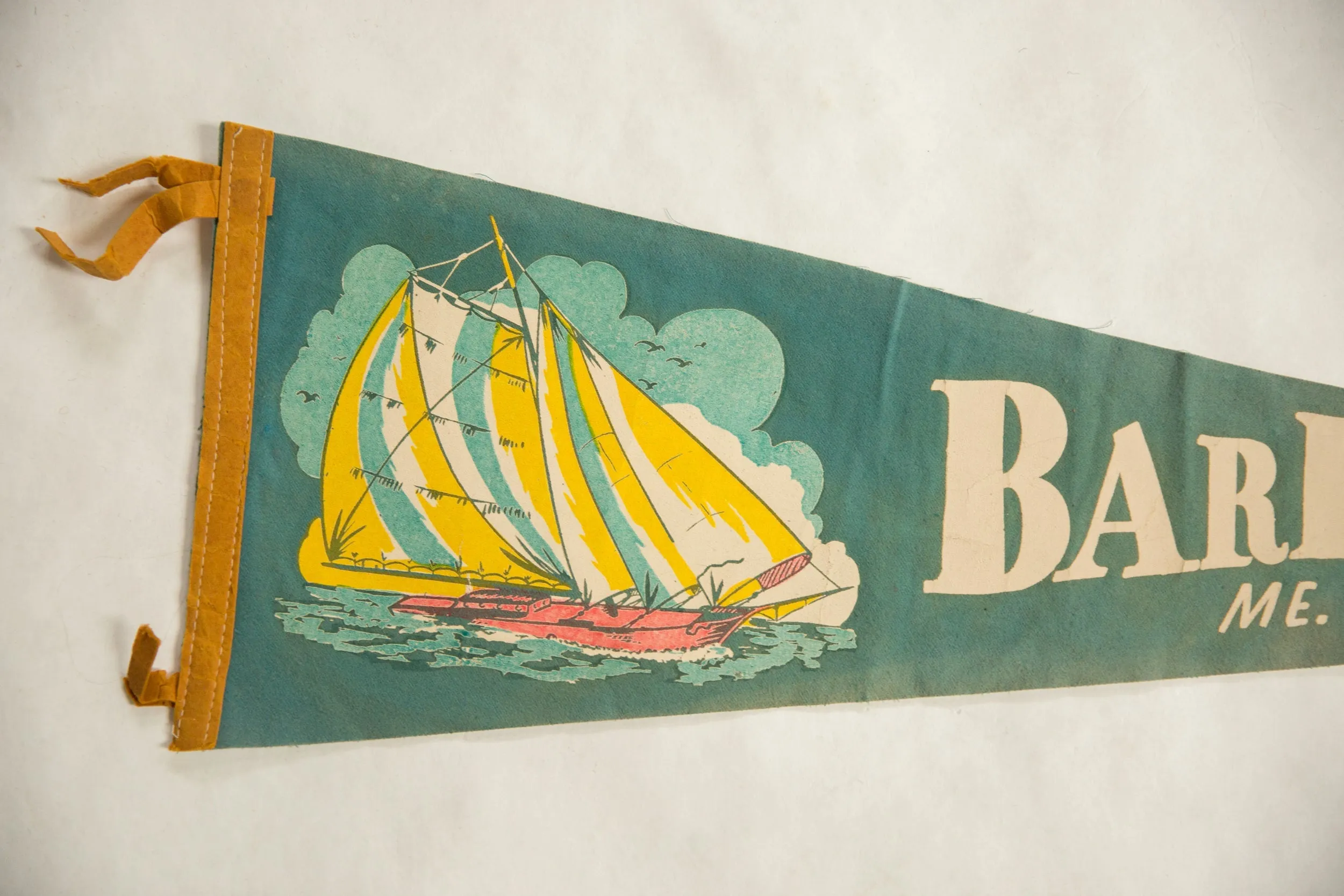 Vintage Bar Harbor Maine Felt Flag