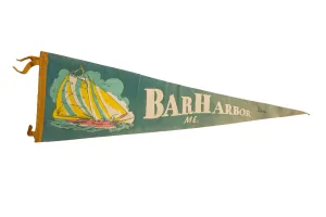 Vintage Bar Harbor Maine Felt Flag