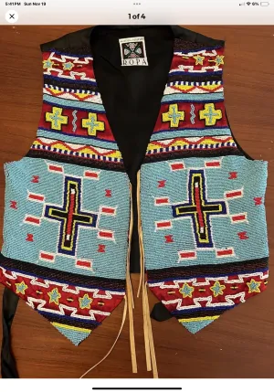 Vintage Beaded ROPA Vest Turquoise