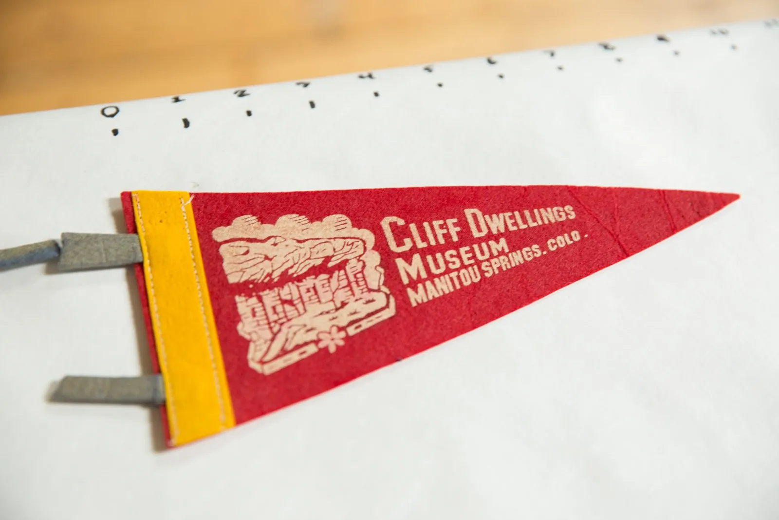 Vintage Cliff Dwellings Museum Felt Flag Pennant