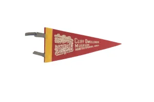 Vintage Cliff Dwellings Museum Felt Flag Pennant