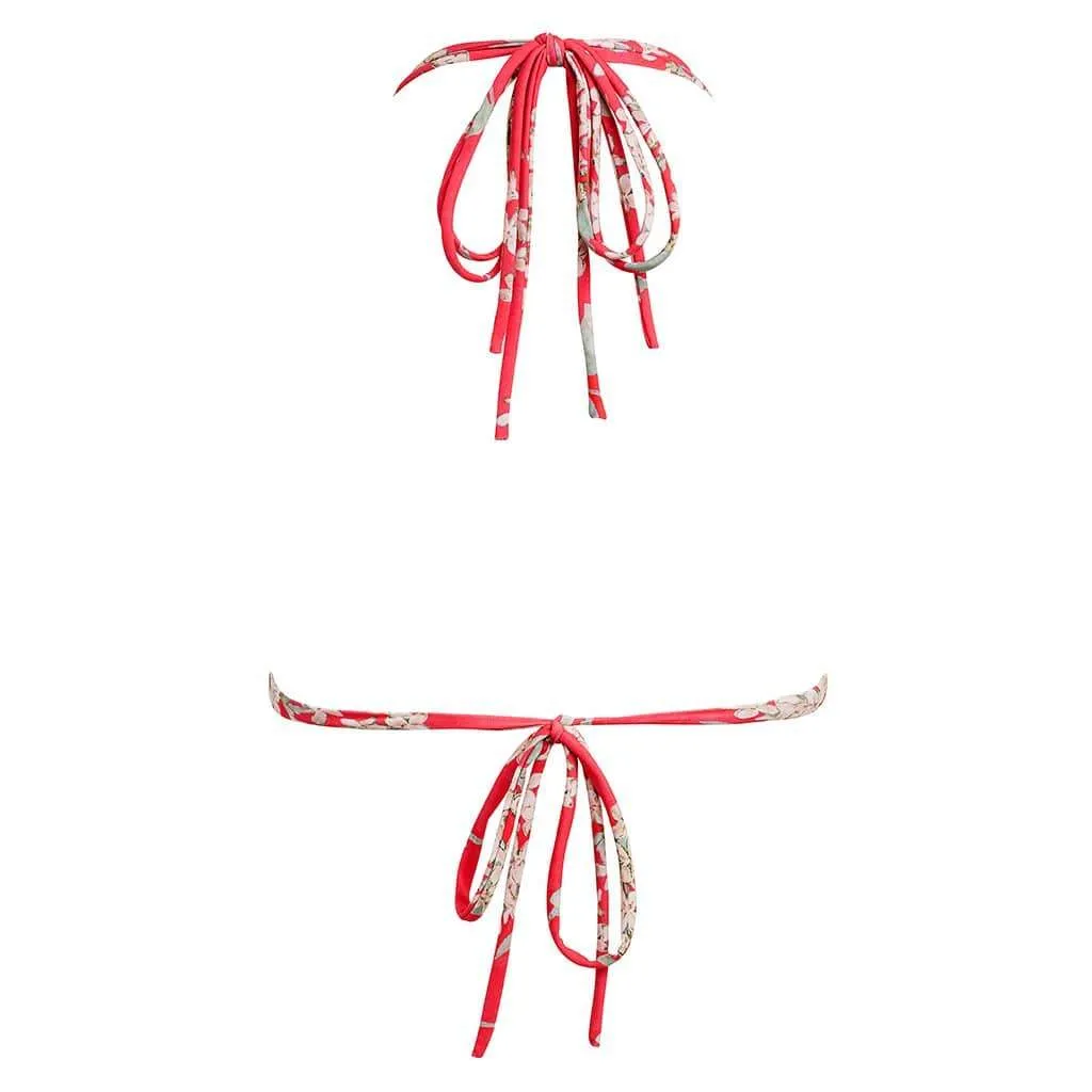 Vintage Floral Euro Bow Bikini Top