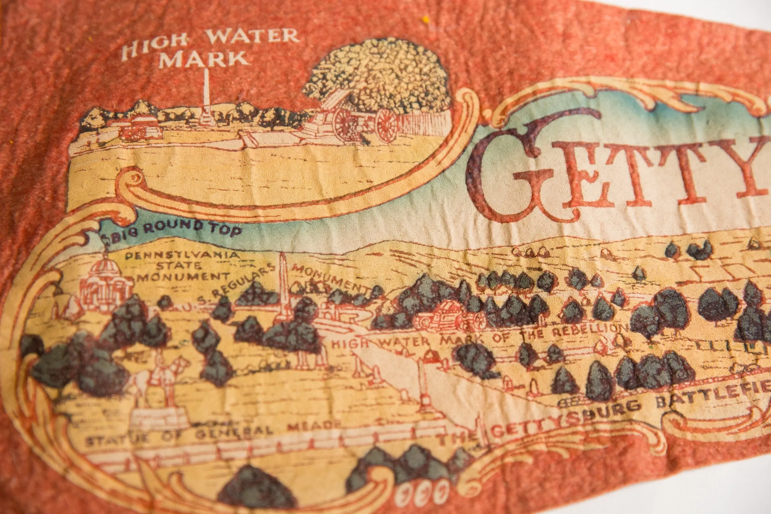 Vintage Gettysburg PA Felt Flag