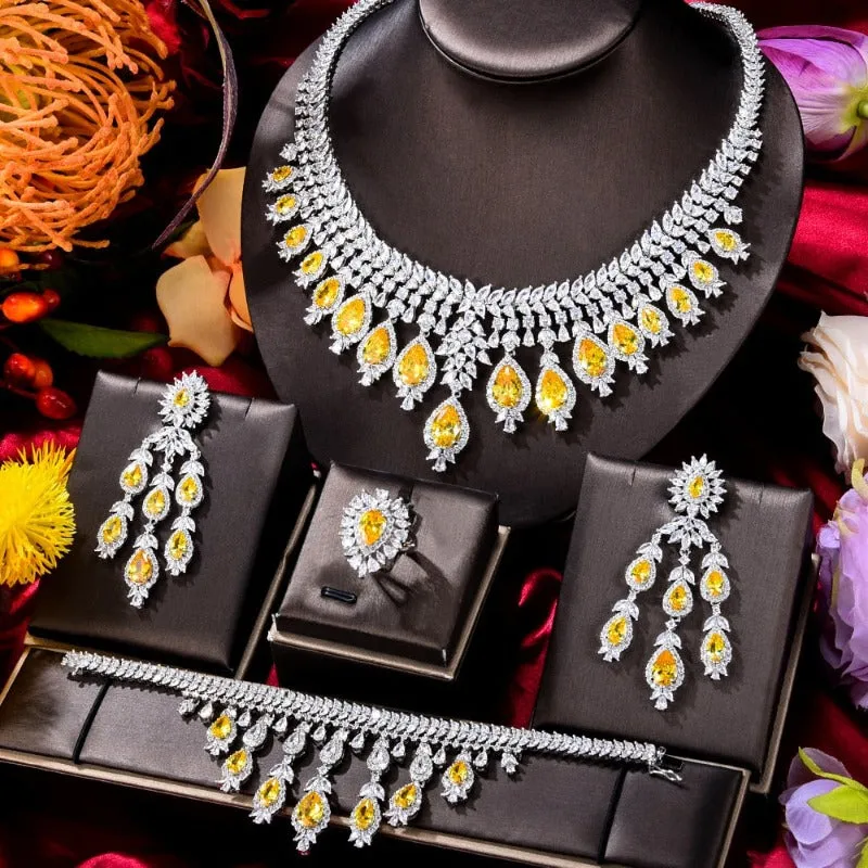 Vintage Green Emerald Jewelry Set For Women Wedding Jewelry Party Gift