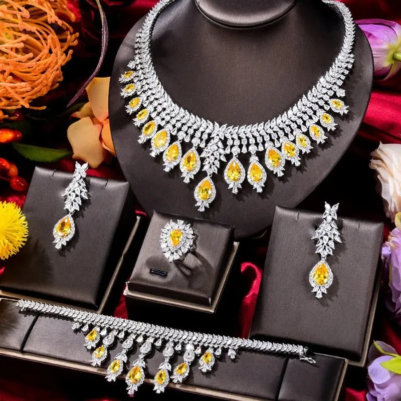 Vintage Green Emerald Jewelry Set For Women Wedding Jewelry Party Gift