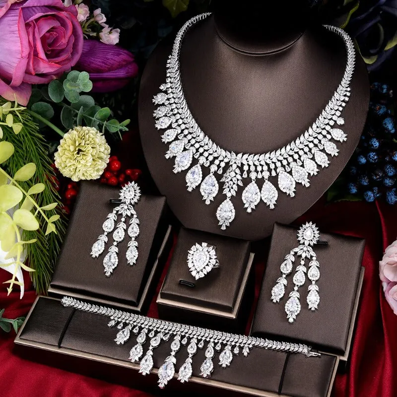 Vintage Green Emerald Jewelry Set For Women Wedding Jewelry Party Gift