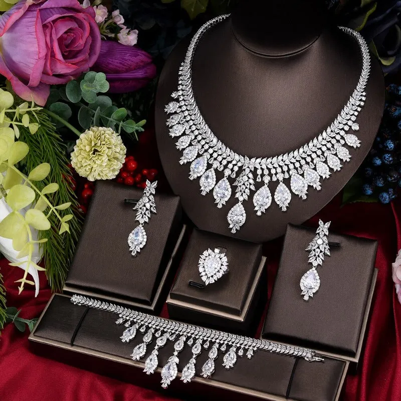 Vintage Green Emerald Jewelry Set For Women Wedding Jewelry Party Gift